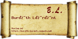 Buráth Lóránt névjegykártya